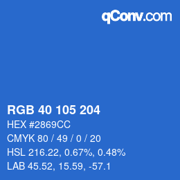 Color code: RGB 40 105 204 | qconv.com