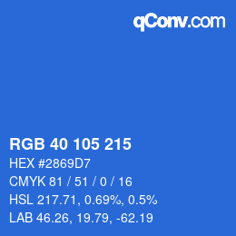 Color code: RGB 40 105 215 | qconv.com