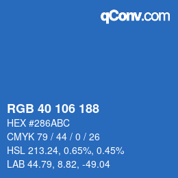 Color code: RGB 40 106 188 | qconv.com