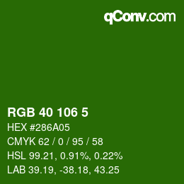 Color code: RGB 40 106 5 | qconv.com