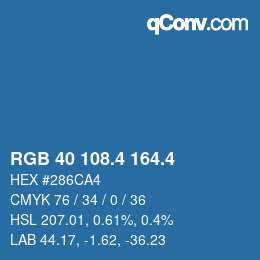 カラーコード: RGB 40 108.4 164.4 | qconv.com