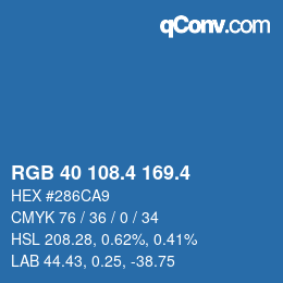カラーコード: RGB 40 108.4 169.4 | qconv.com