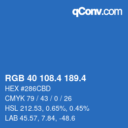 カラーコード: RGB 40 108.4 189.4 | qconv.com
