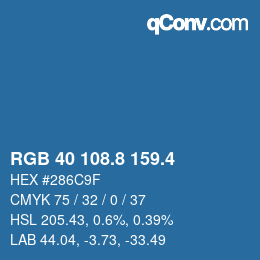 カラーコード: RGB 40 108.8 159.4 | qconv.com