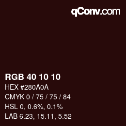 カラーコード: RGB 40 10 10 | qconv.com