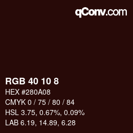 Farbcode: RGB 40 10 8 | qconv.com