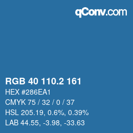 カラーコード: RGB 40 110.2 161 | qconv.com