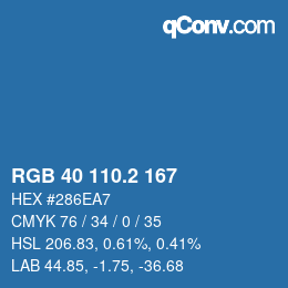 カラーコード: RGB 40 110.2 167 | qconv.com