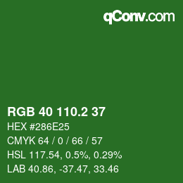 カラーコード: RGB 40 110.2 37 | qconv.com