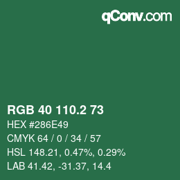 カラーコード: RGB 40 110.2 73 | qconv.com