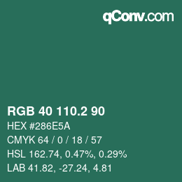 カラーコード: RGB 40 110.2 90 | qconv.com