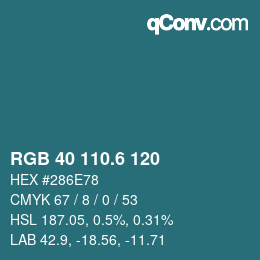カラーコード: RGB 40 110.6 120 | qconv.com