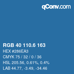 カラーコード: RGB 40 110.6 163 | qconv.com