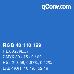 Color code: RGB 40 110 199 | qconv.com