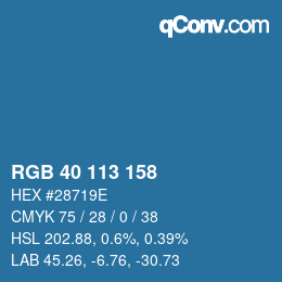 Color code: RGB 40 113 158 | qconv.com