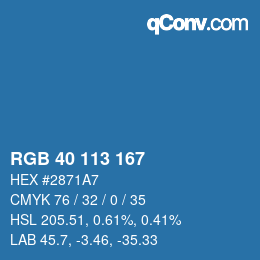 Color code: RGB 40 113 167 | qconv.com