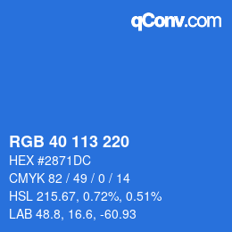 Color code: RGB 40 113 220 | qconv.com