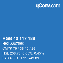 Color code: RGB 40 117 188 | qconv.com