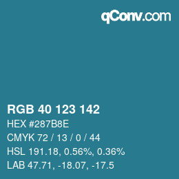 Farbcode: RGB 40 123 142 | qconv.com