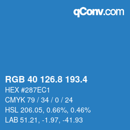 カラーコード: RGB 40 126.8 193.4 | qconv.com