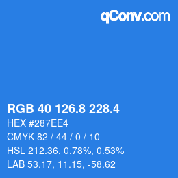 カラーコード: RGB 40 126.8 228.4 | qconv.com