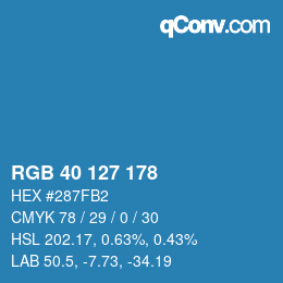 Color code: RGB 40 127 178 | qconv.com