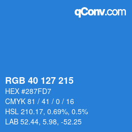 Color code: RGB 40 127 215 | qconv.com