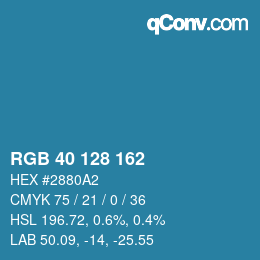 Color code: RGB 40 128 162 | qconv.com