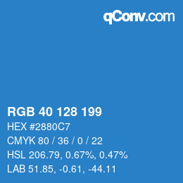 Color code: RGB 40 128 199 | qconv.com
