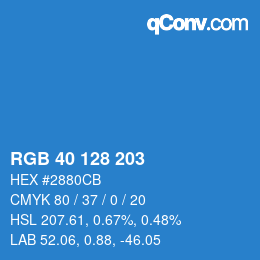 カラーコード: RGB 40 128 203 | qconv.com