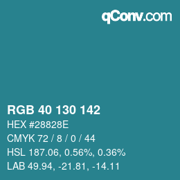 Color code: RGB 40 130 142 | qconv.com