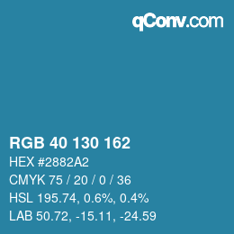 Color code: RGB 40 130 162 | qconv.com