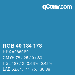 Color code: RGB 40 134 178 | qconv.com