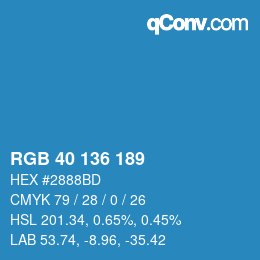 Color code: RGB 40 136 189 | qconv.com