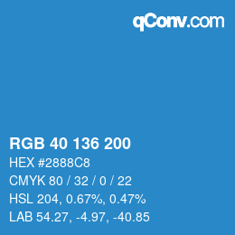 Farbcode: RGB 40 136 200 | qconv.com