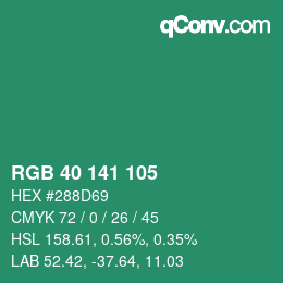 Color code: RGB 40 141 105 | qconv.com