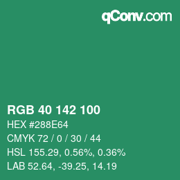 Color code: RGB 40 142 100 | qconv.com