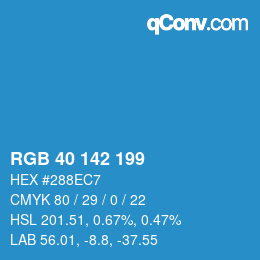 カラーコード: RGB 40 142 199 | qconv.com