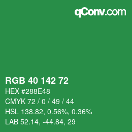 Color code: RGB 40 142 72 | qconv.com