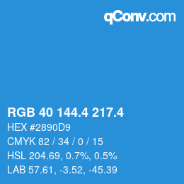 カラーコード: RGB 40 144.4 217.4 | qconv.com