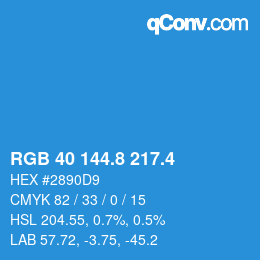 カラーコード: RGB 40 144.8 217.4 | qconv.com