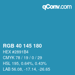 Color code: RGB 40 145 180 | qconv.com