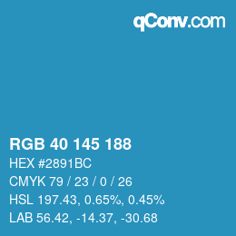 Color code: RGB 40 145 188 | qconv.com