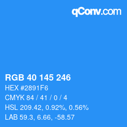 Color code: RGB 40 145 246 | qconv.com