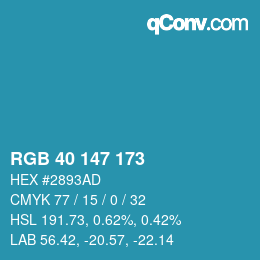 Color code: RGB 40 147 173 | qconv.com