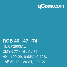 Color code: RGB 40 147 174 | qconv.com