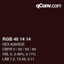 Color code: RGB 40 14 14 | qconv.com