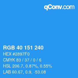 Color code: RGB 40 151 240 | qconv.com