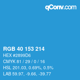 Color code: RGB 40 153 214 | qconv.com