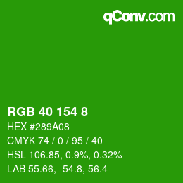 Color code: RGB 40 154 8 | qconv.com